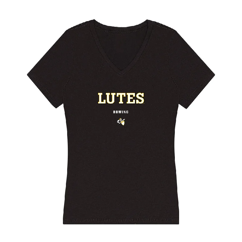 PLU - NCAA Women's Rowing : Riah Heil - Women's V-Neck T-Shirt-- Cozy Warm Stylish
