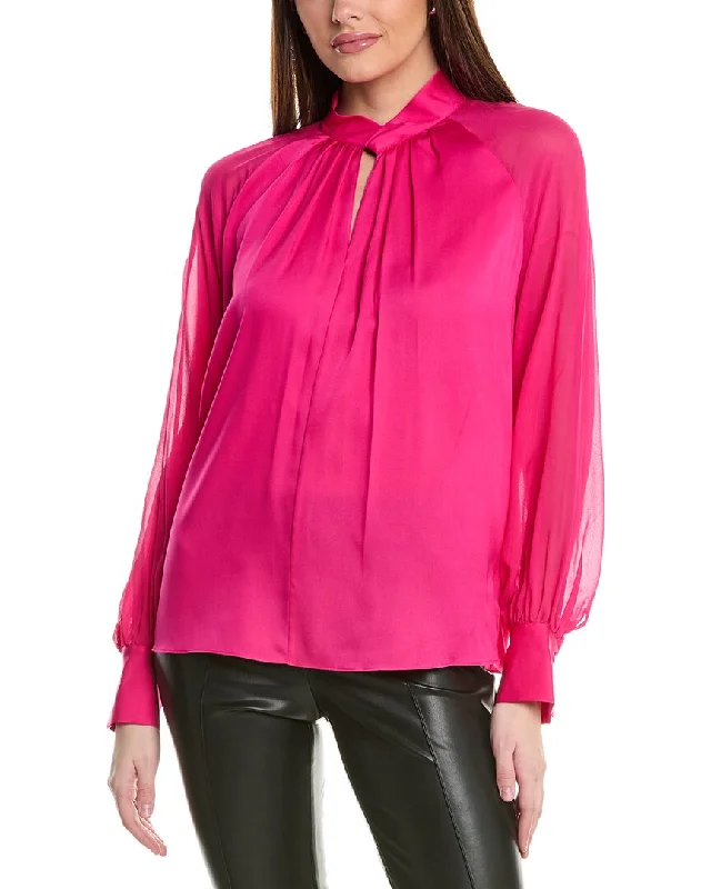 Elie Tahari The Valentine Silk-Blend Blouse Relaxed Fit Blouse