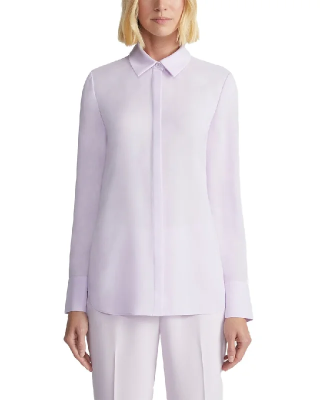 Lafayette 148 New York Scottie Silk Blouse Feminine Puff Blouse