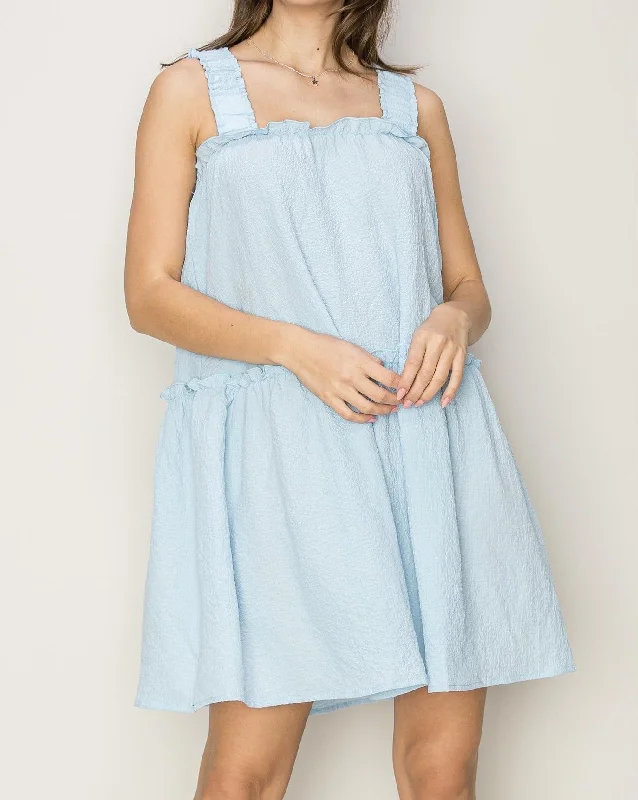 Women's Ruffle Mini Dress -  HYFHF24E350 Classic Casual Mini Dress