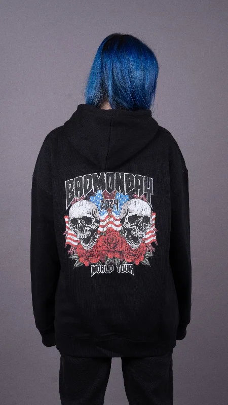 World Tour Hoodie Hoodie with Zipper Placket Modern Functional