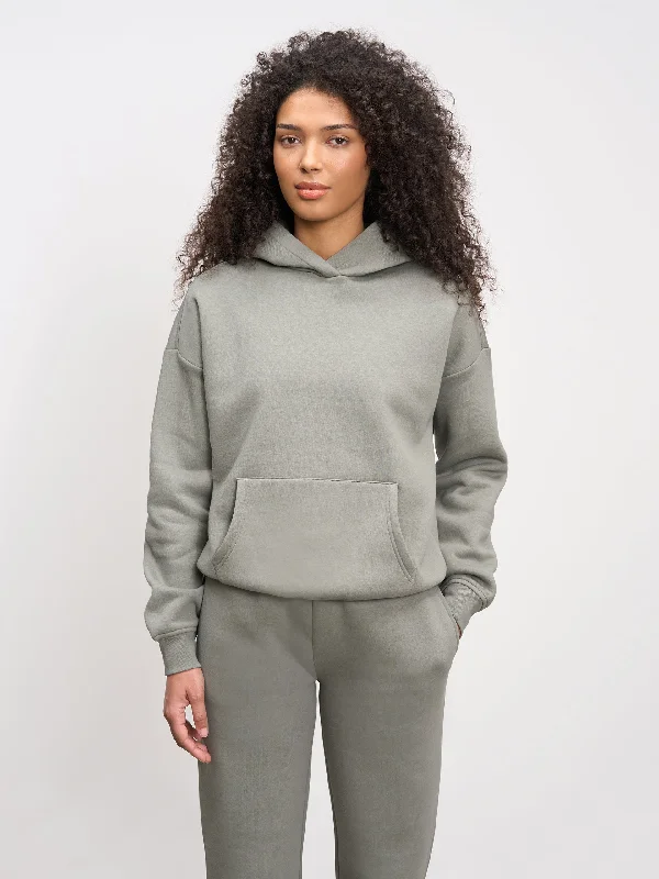 Womens Neoprene Hoodie in Sage Hoodie with Monochrome Minimalist Simple
