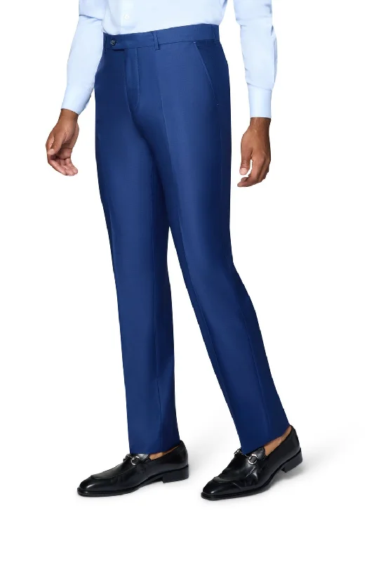 Bergamo Elegant Modern Fit Pants - New Blue Classic Stretch Pants