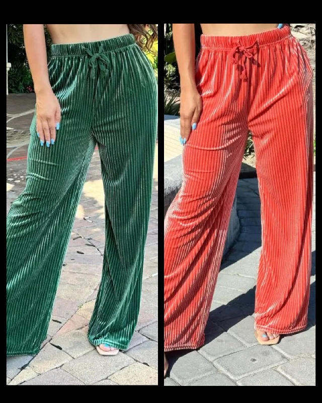 Velvet ribbed wide leg pants Casual Yoga Pants