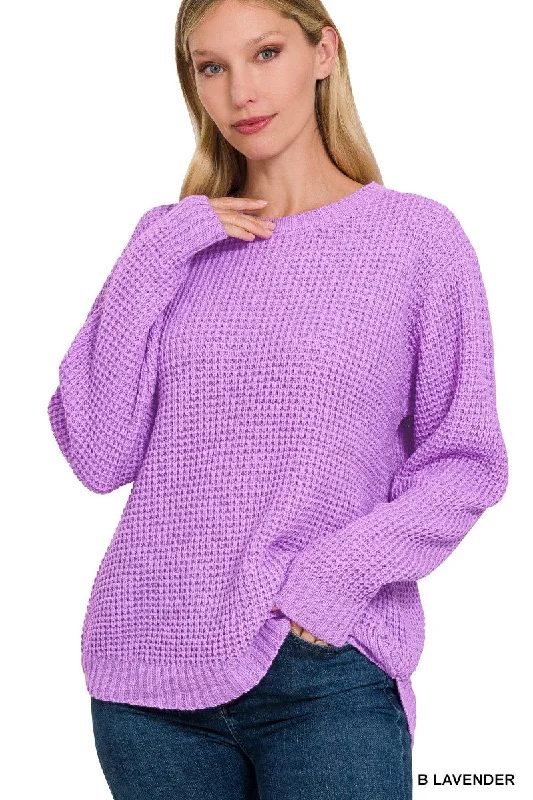 Midweight Waffle Sweater Glossy Satin Silk