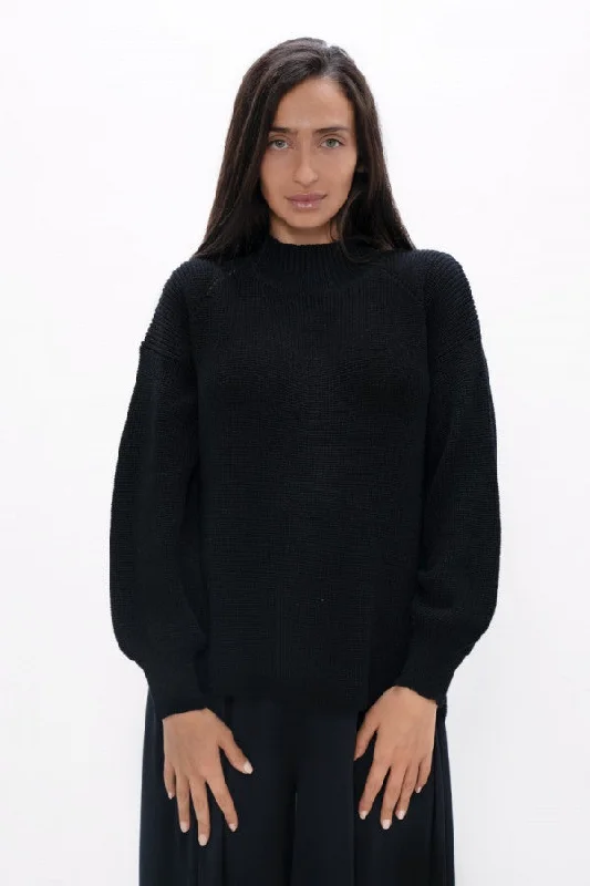 Ottawa YOW High Neck Sweater Licorice Transparent Opaque Sheer