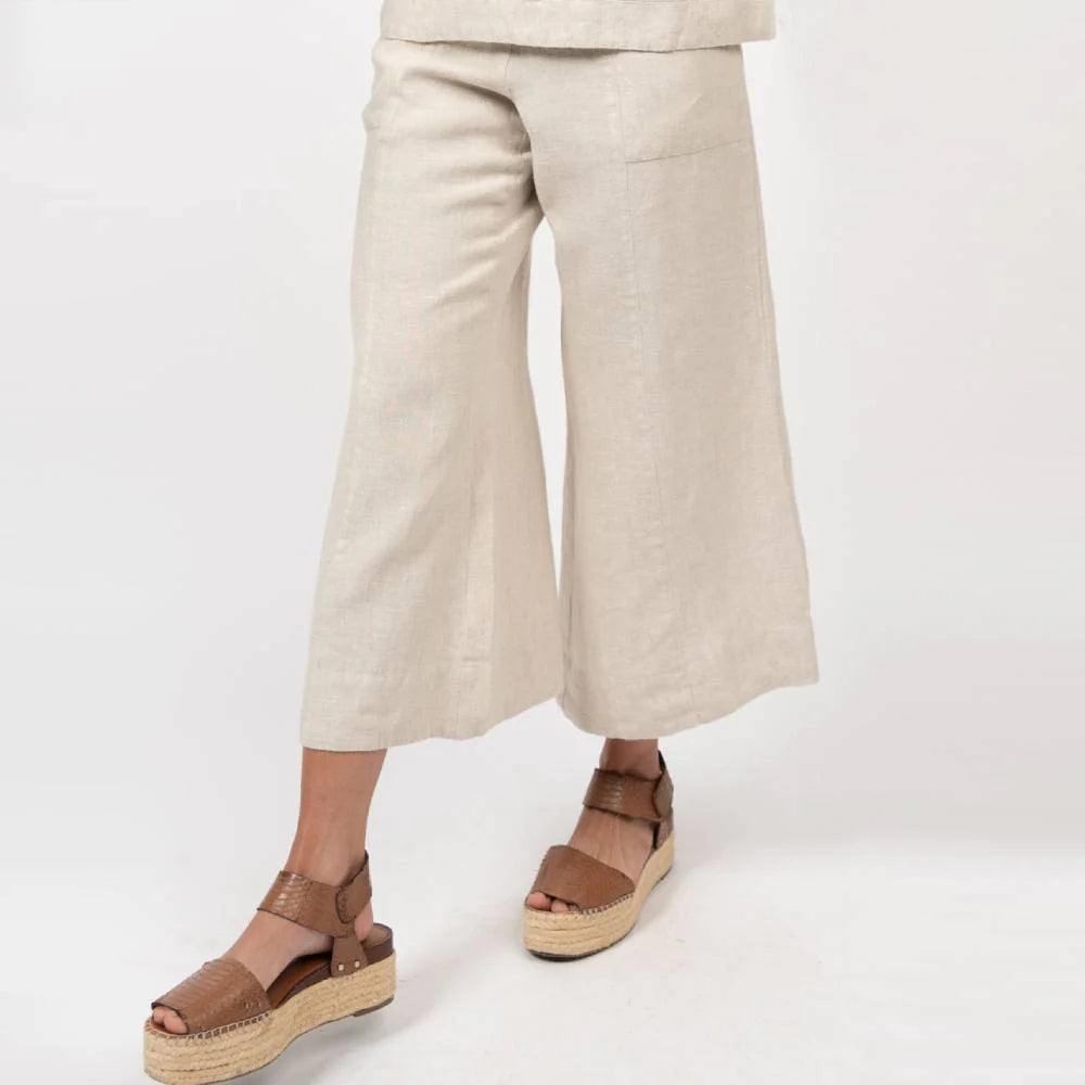 Linen Slouch Pocket Pant in Natural Soft Stretch Pants