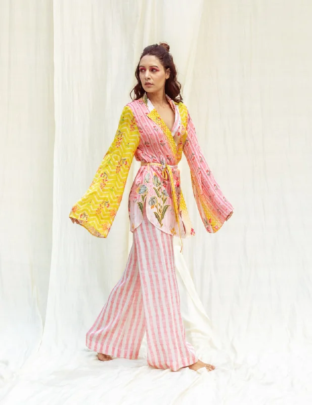 Pop Shots Luxury Robe And Pant High-Waist Jogger Pants