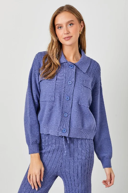 SWEATER KNIT SHACKET AND PANT SET Classic Cropped Pants