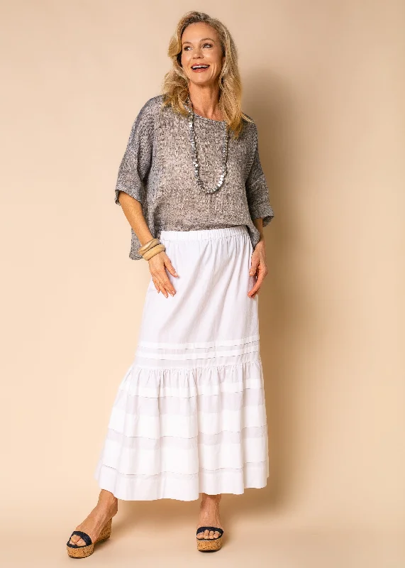 Honey Cotton Skirt in White silk skirt sleek