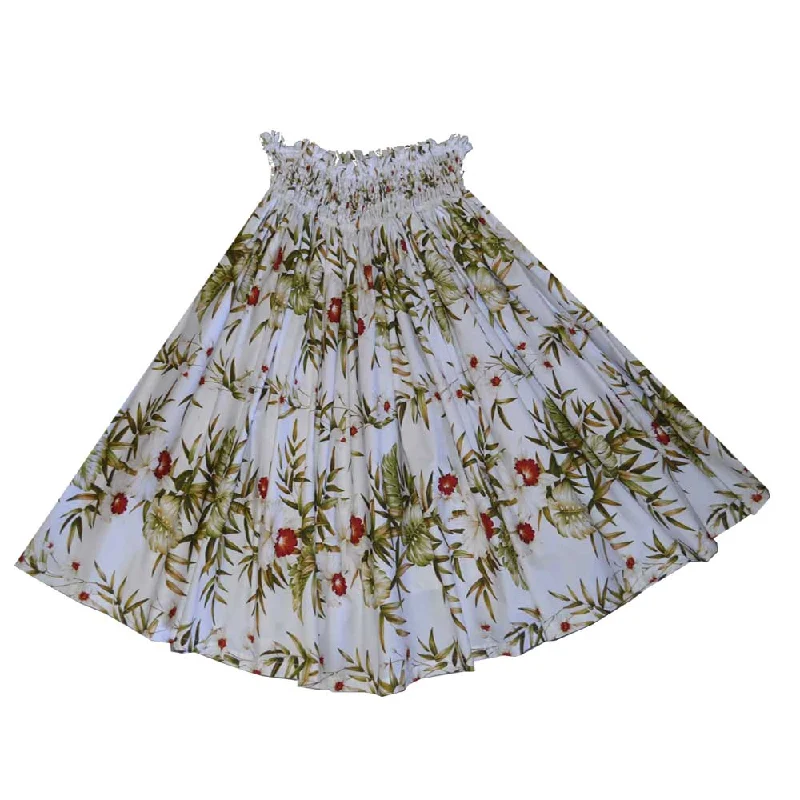 Pern Orchid White Hula Skirt Made in Hawaii corduroy skirt cozy
